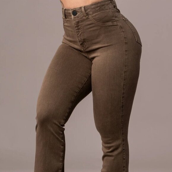 Fitjeans - Pastel Flared - Brown  - Size M - Picture 3 of 8